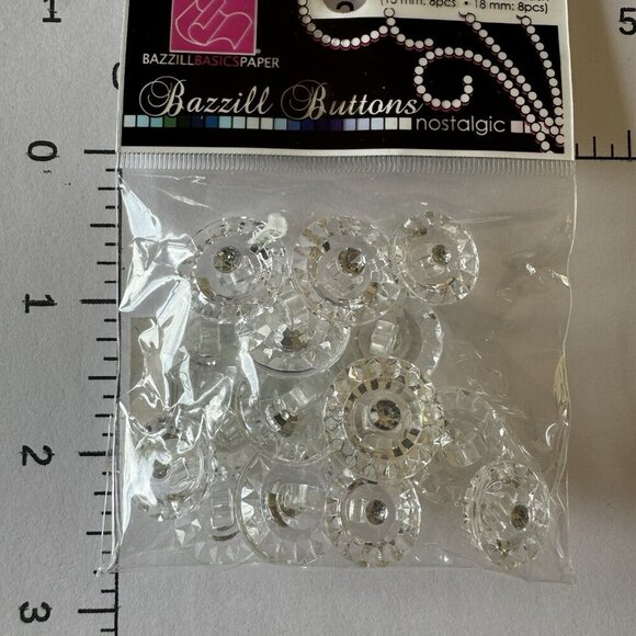 BUTTONS CLEAR FACETED RHINESTONES- Scrapbooking Embellishment Stampin Up Bazzill - Picture 5 of 8
